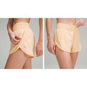Lululemon Track That High-Rise Lined Short 3" Size 12 Summer Glow NWOT
